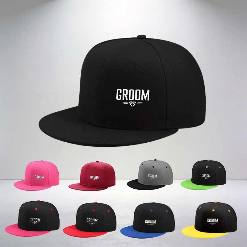 Outdoor Adventure Birthday Party - 1 GROOM パターンプリントヒップホップベースボールキャップ、ユニセックスアウトドアスポーツスタイル、旅行、誕生日パーティー、アウトドアに最適