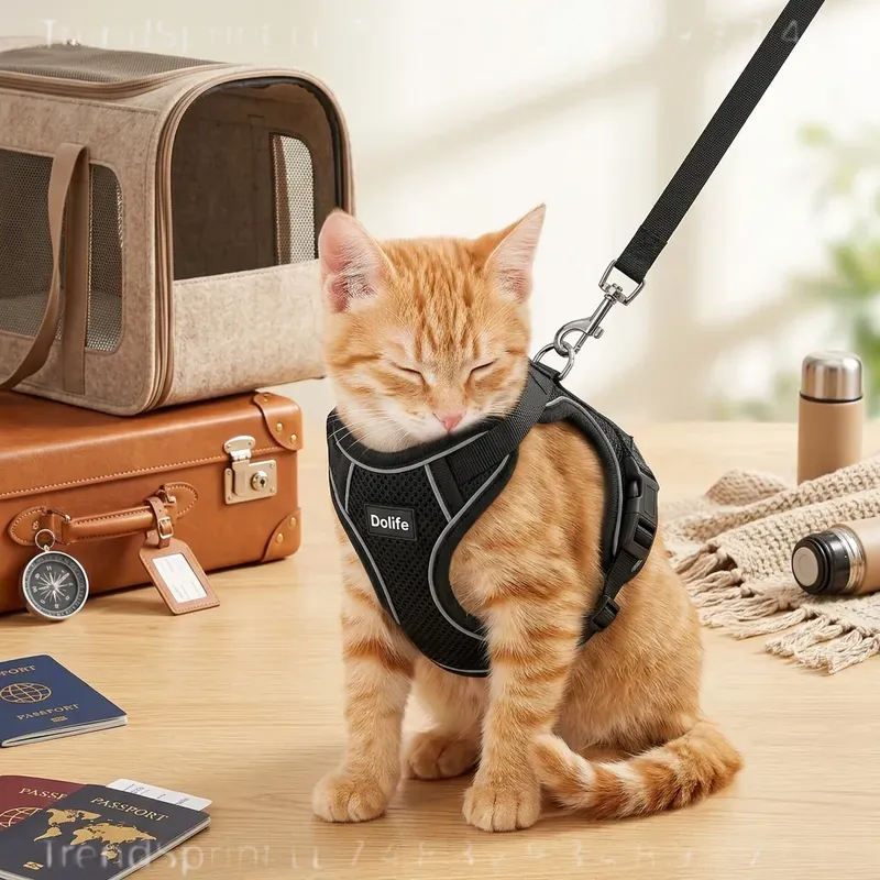 猫用ハーネスとリードセット、脱走防止、柔らかく調節可能、通気 - Outdoor Adventure And Travel のレビューと価格