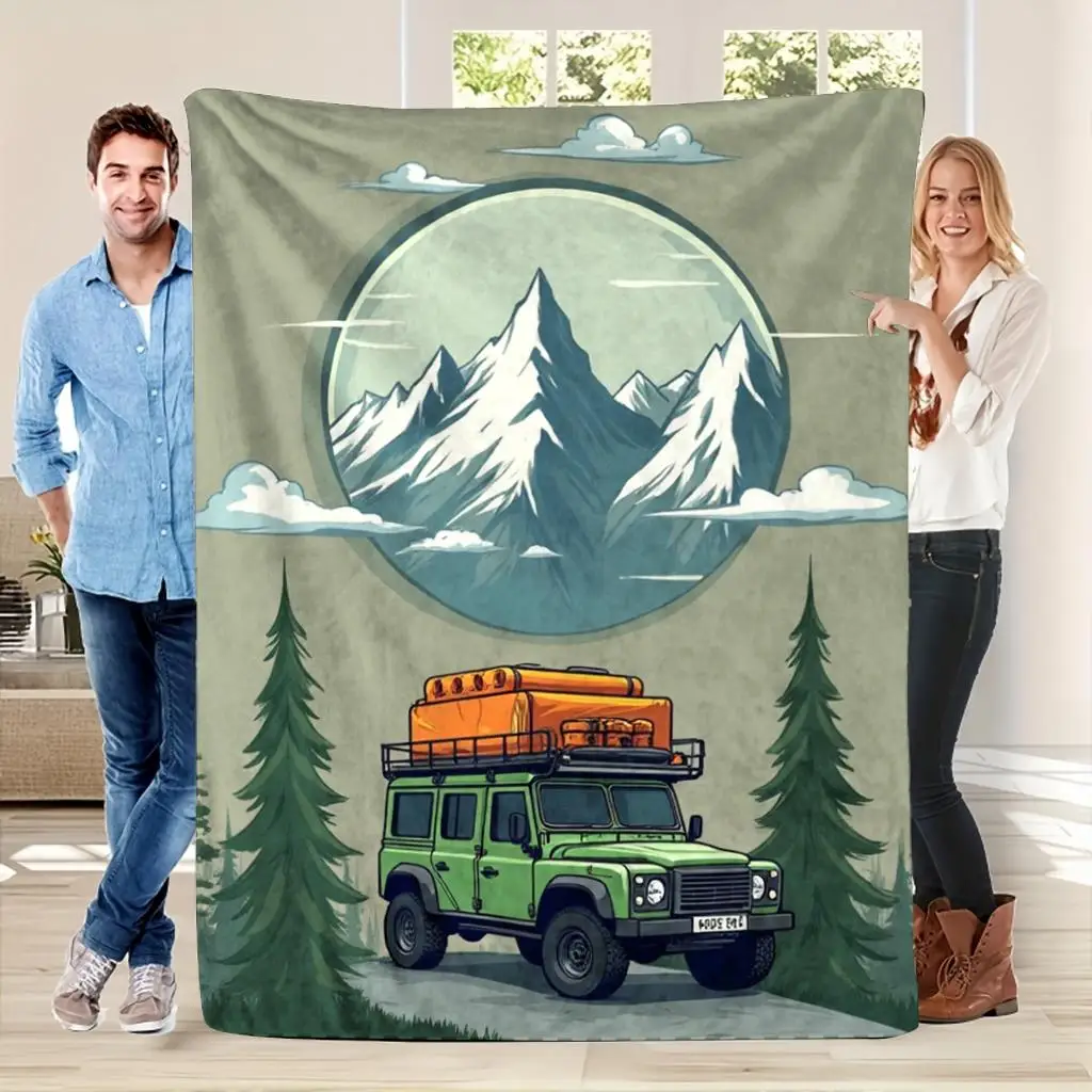 美しいデザインの旅行用ブランケット 150x230cm。大型 - Outdoor Adventure Jeep のレビューと価格