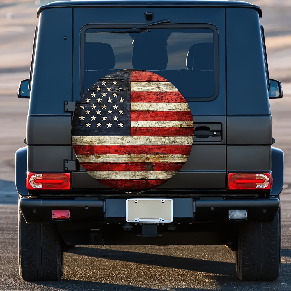素朴なアメリカ国旗柄タイヤカバー ポリエステル製 アウトドア - Outdoor Adventure Jeep のレビューと価格