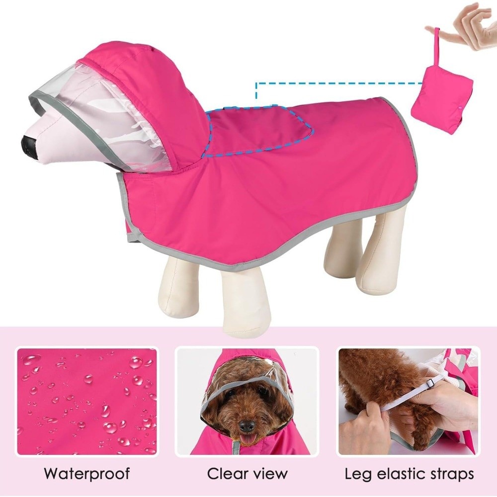 防水犬用フード付きレインコート反射ストリップ付き防風ペットレ - Outdoor Adventure Gear のレビューと価格