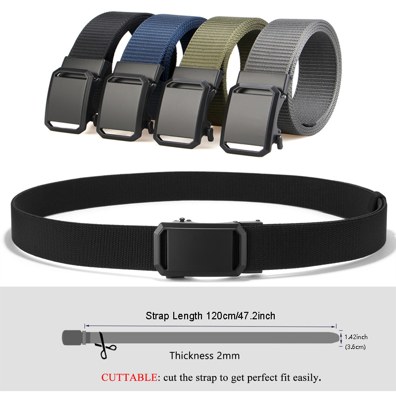 メンズベルト タクティカルキャンバス オートマチックメタルバ - Outdoor Adventure Training のレビューと価格