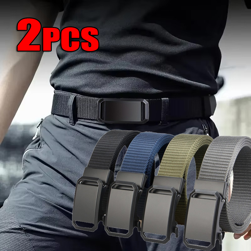 キャンバス タクティカル ベルト メンズ 耐久性のある自動バ - Outdoor Adventure Training のレビューと価格