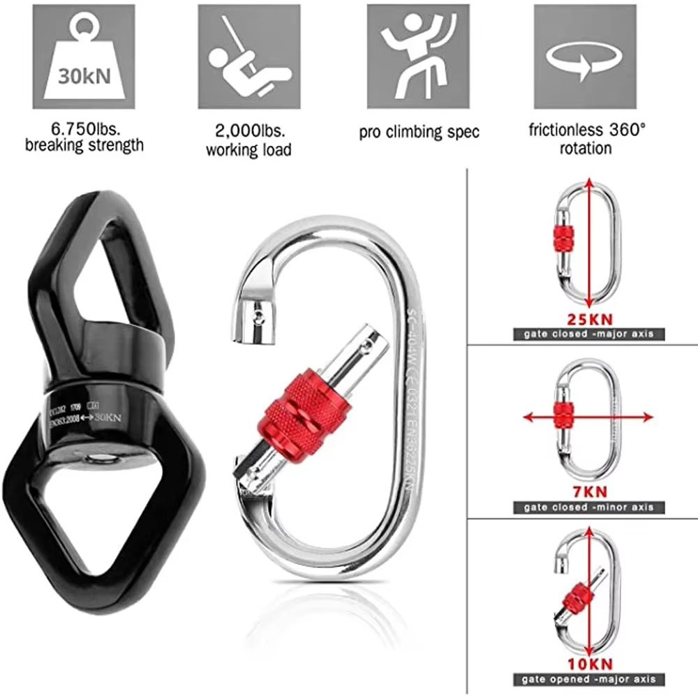 エアリアルシルクヨガ用ハードウェアキット 30kNスイベルコ - Outdoor Adventure Training のレビューと価格