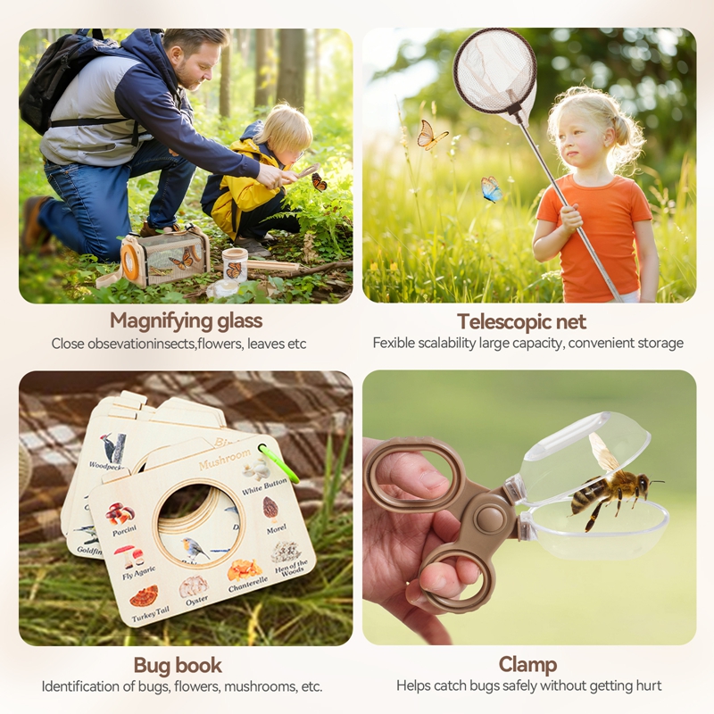 子供木製屋外冒険セットポータブル屋外昆虫ボックス科学教育玩具 - Outdoor Adventure Educator のレビューと価格