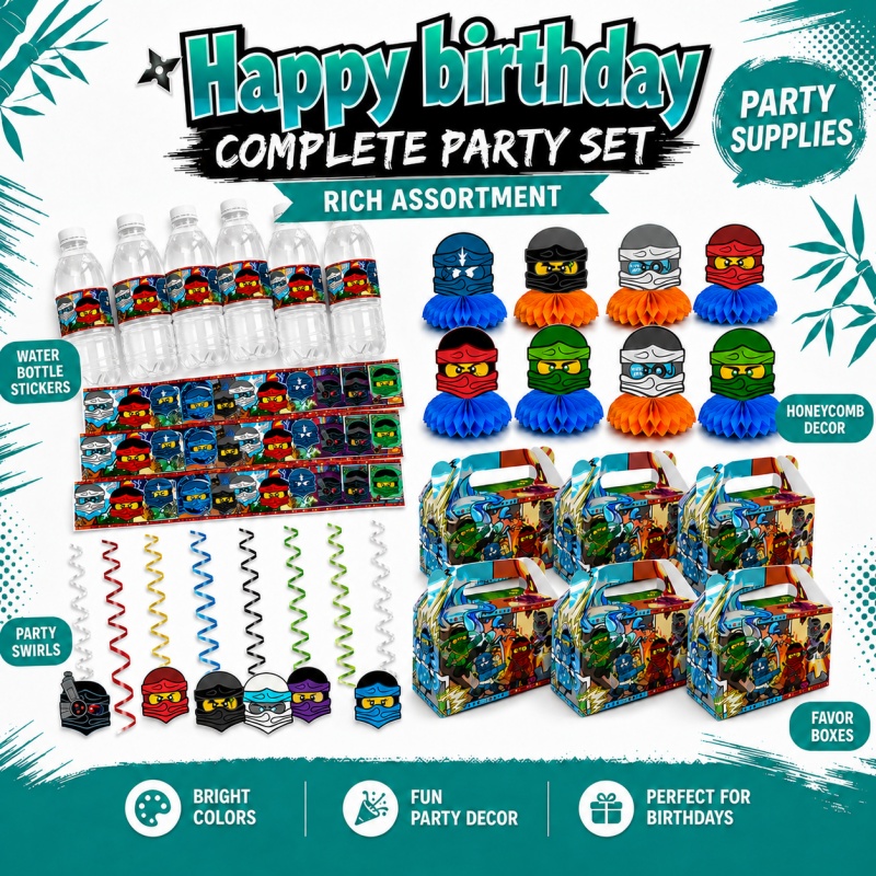 忍者コンビネーション誕生日パーティーデコレーションセット 室 - Outdoor Adventure Birthday Party のレビューと価格
