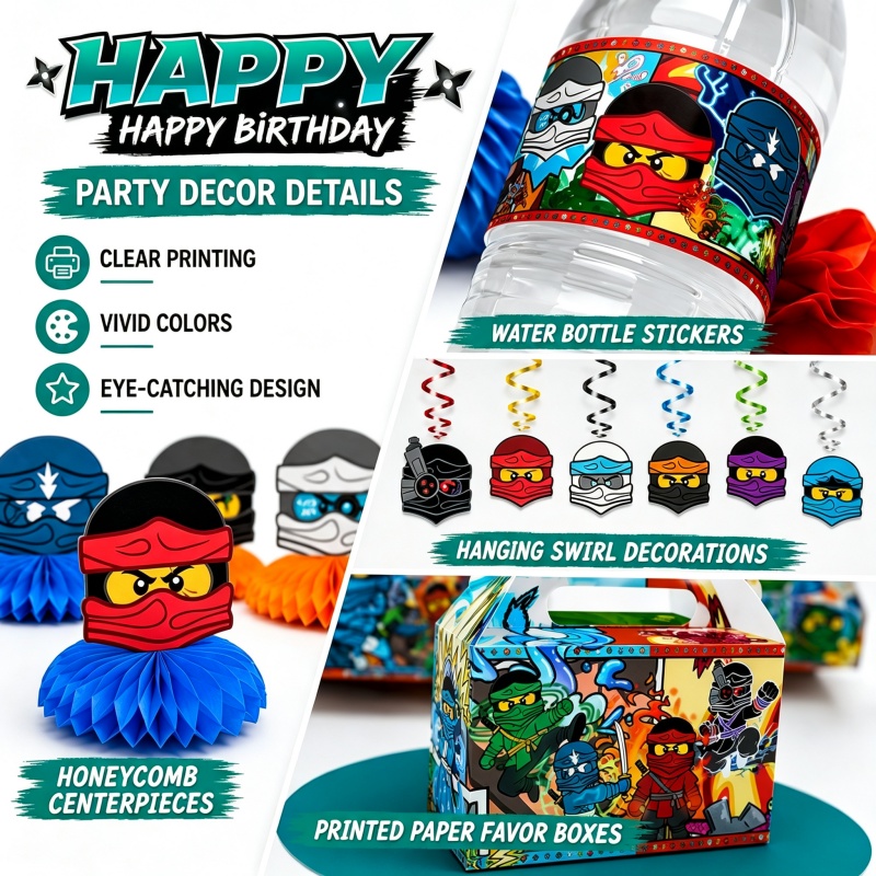 忍者コンビネーション誕生日パーティーデコレーションセット 室 - Outdoor Adventure Birthday Party のレビューと価格